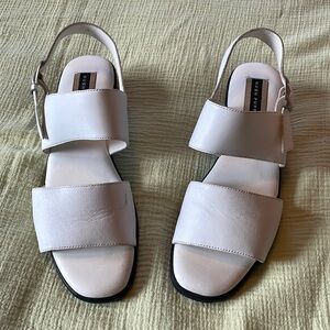 Hush Puppies white strap sandals with buckle ankle strap